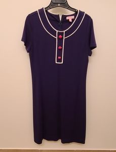 Lilly Pulitzer Navy (pink button) Dress Size 8